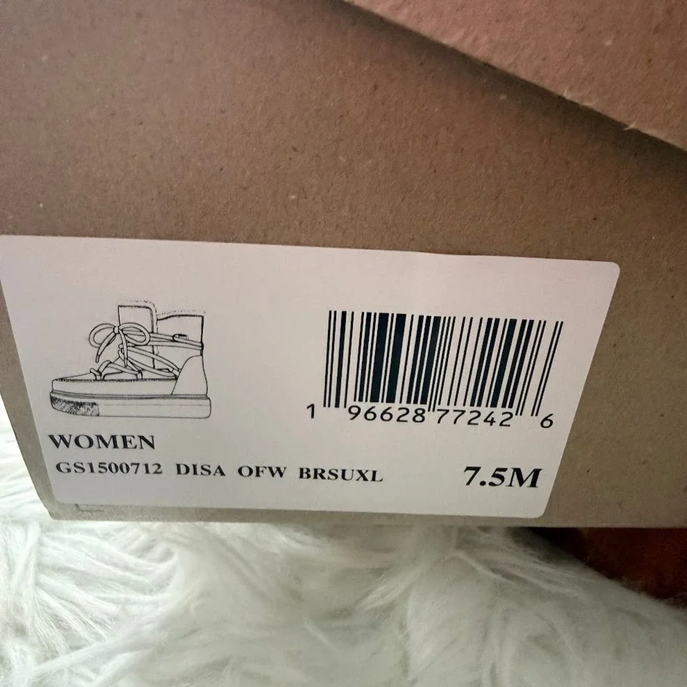 MIA Disa Womens Off White Faux Fur Lined Rope Lace Up Winter Boots 7.5 GS1500712